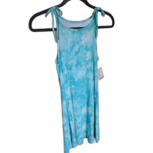 NWT Decree Aqua Blue Tie-Dye Tied Sleeveless Dress Sz Large